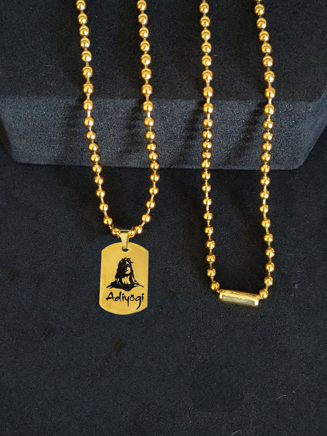 M Men Style Stainless Steel Gold-Plated Devine Lord Shiva Pendants