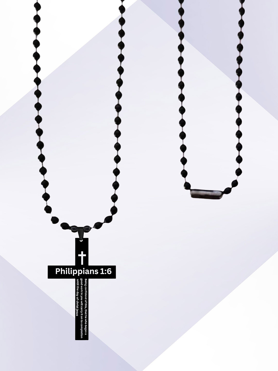 M Men Style Stainless Steel Bible Verse Cross Pendant With Chain