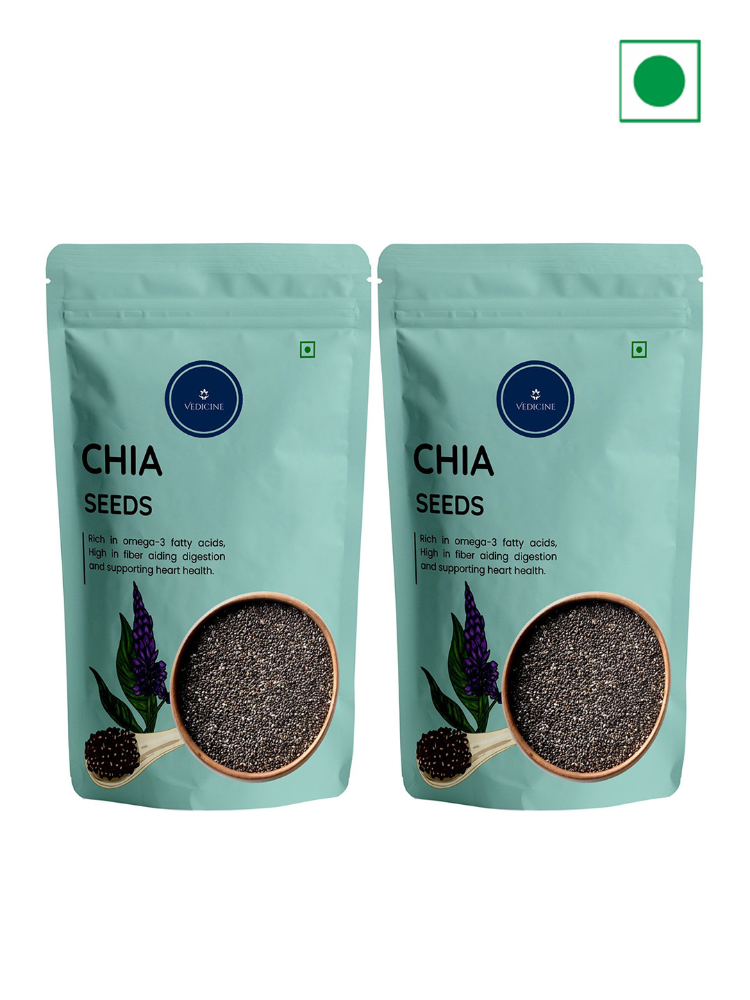 VEDICINE Set Of 2 Chia Seeds 400 g Each