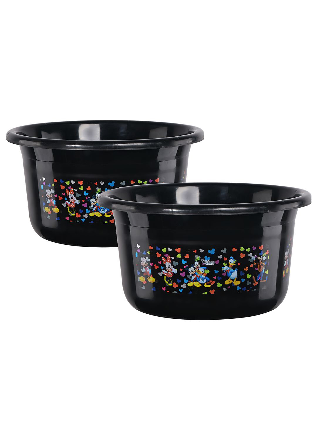 Kuber Industries Black & Red 2 Pieces Disney Printed Light Weight Bath Tubs