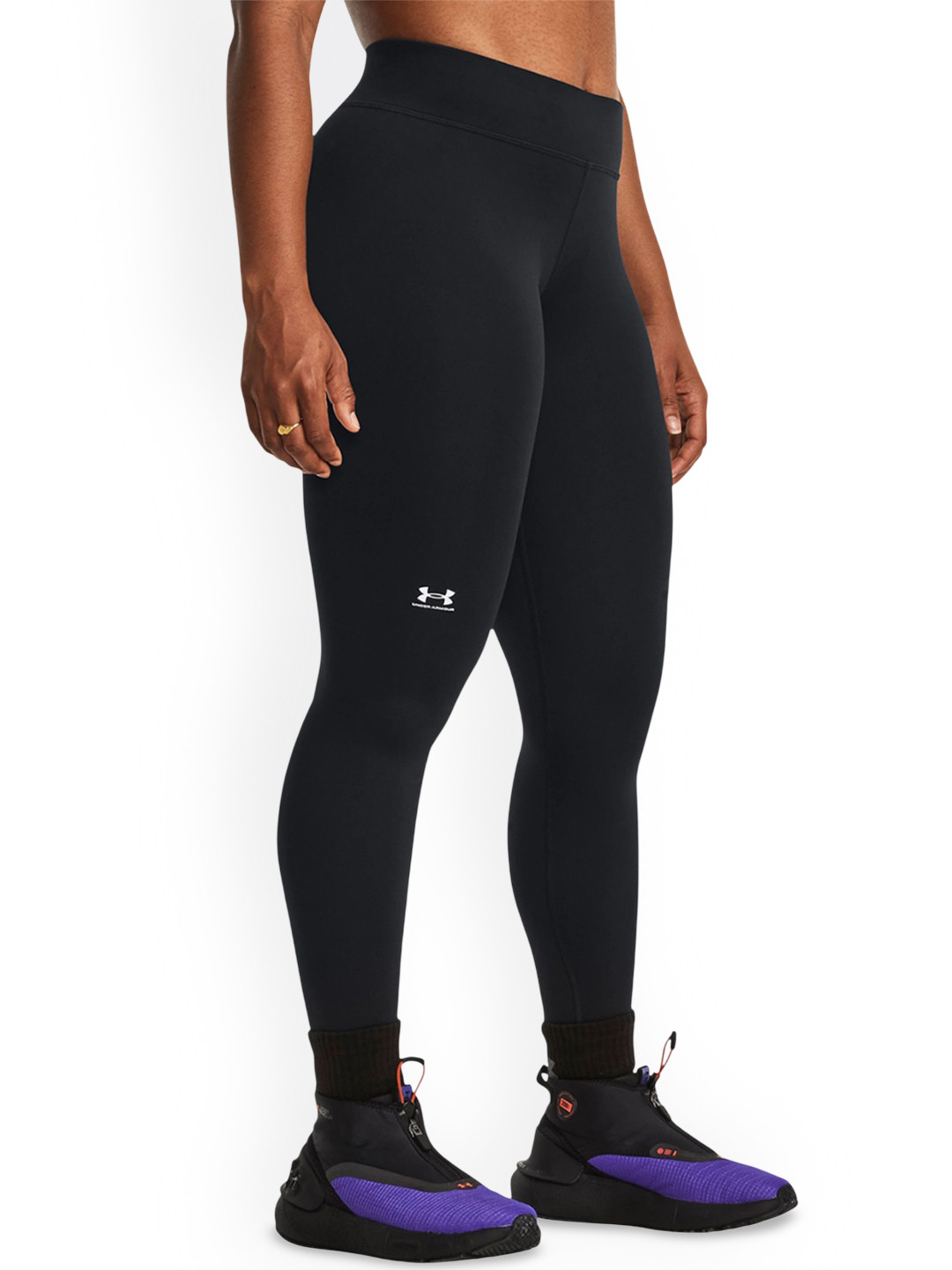 UNDER ARMOUR Cold Gear Authentics Women Brand Logo Printed Ankle Length Tights
