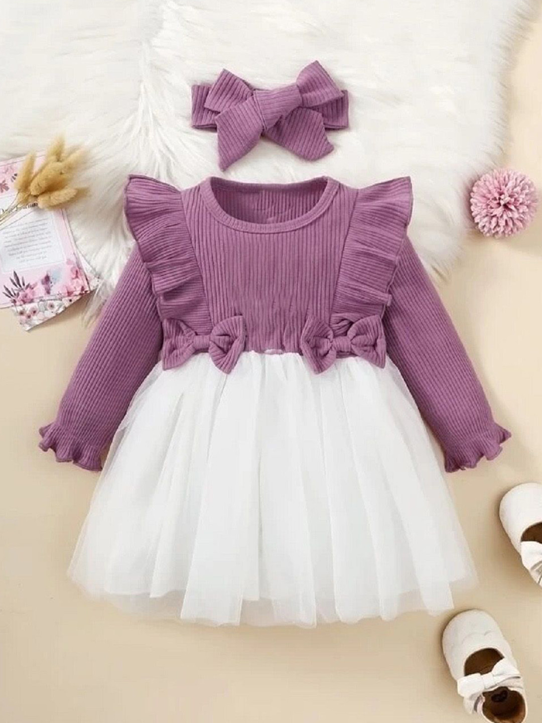 BAESD Girls Fit and Flare Dress with Headband