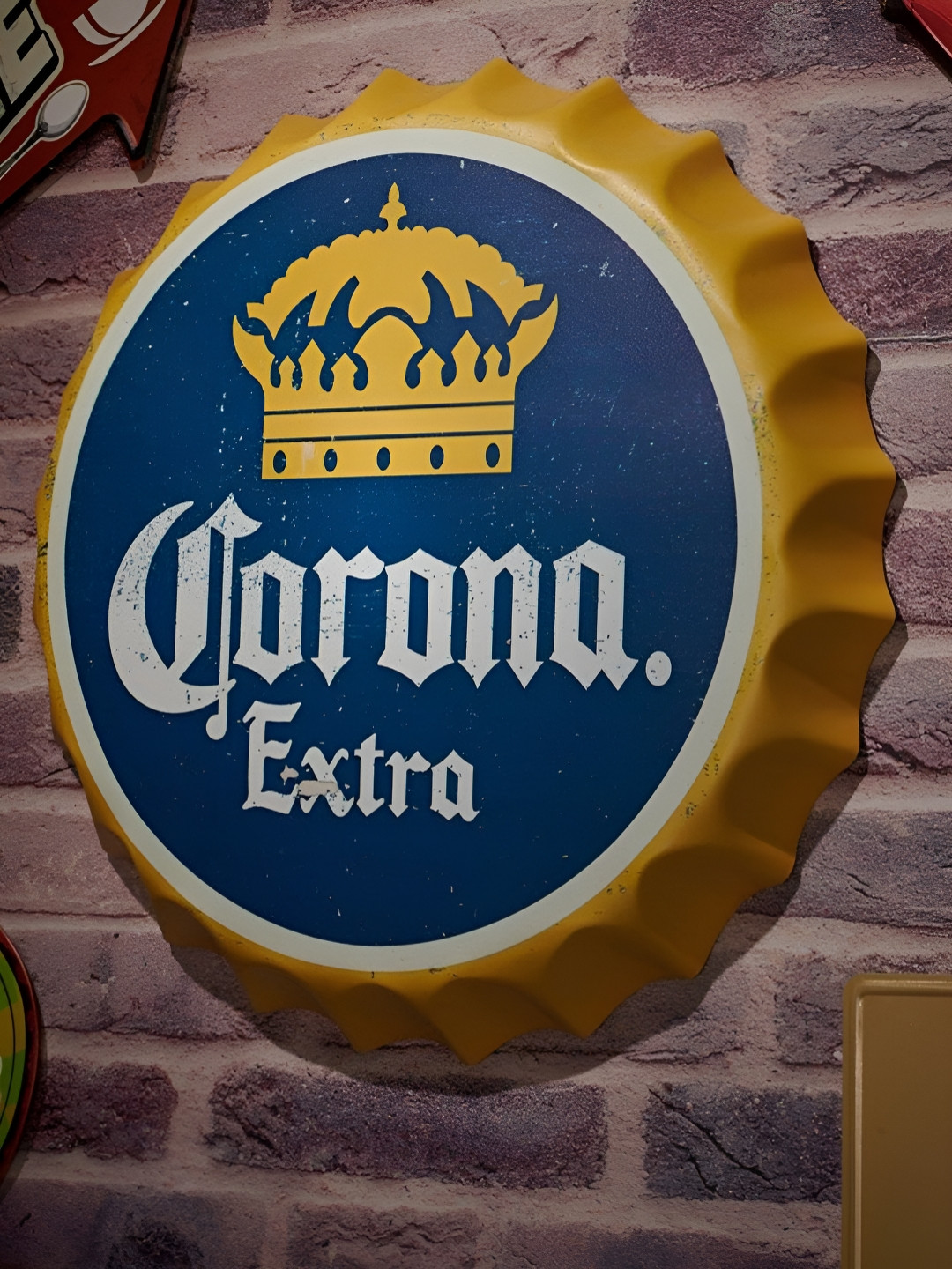 eazy wagon Bottle Caps sign - Corona Extra Metal Matte Hall Signs and Plaques-14In