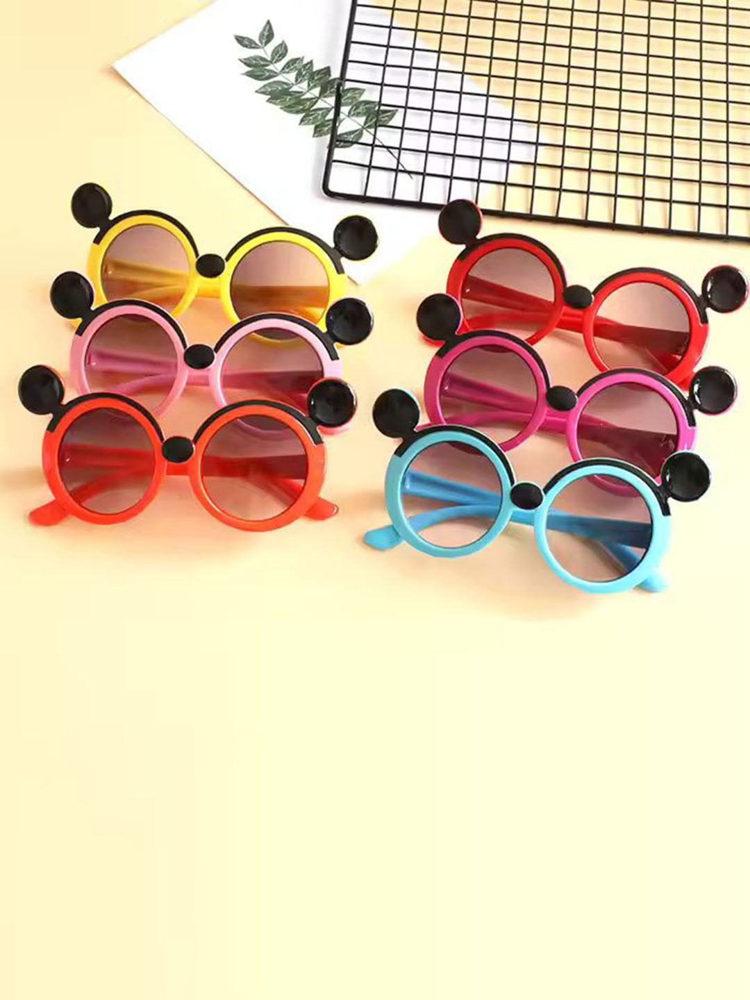 SHOP FRENZY Kids Pack Of 6 Sunglasses with UV Protected Lens Sunglass mmouse pink