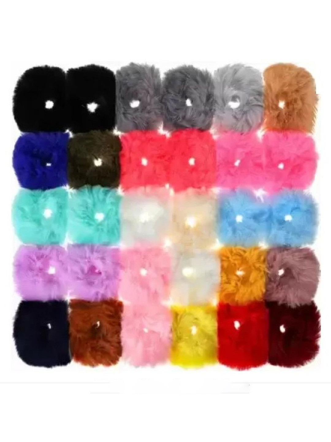 SZN Pack Of 12 Fur Ponytail Holders Hair Accessory