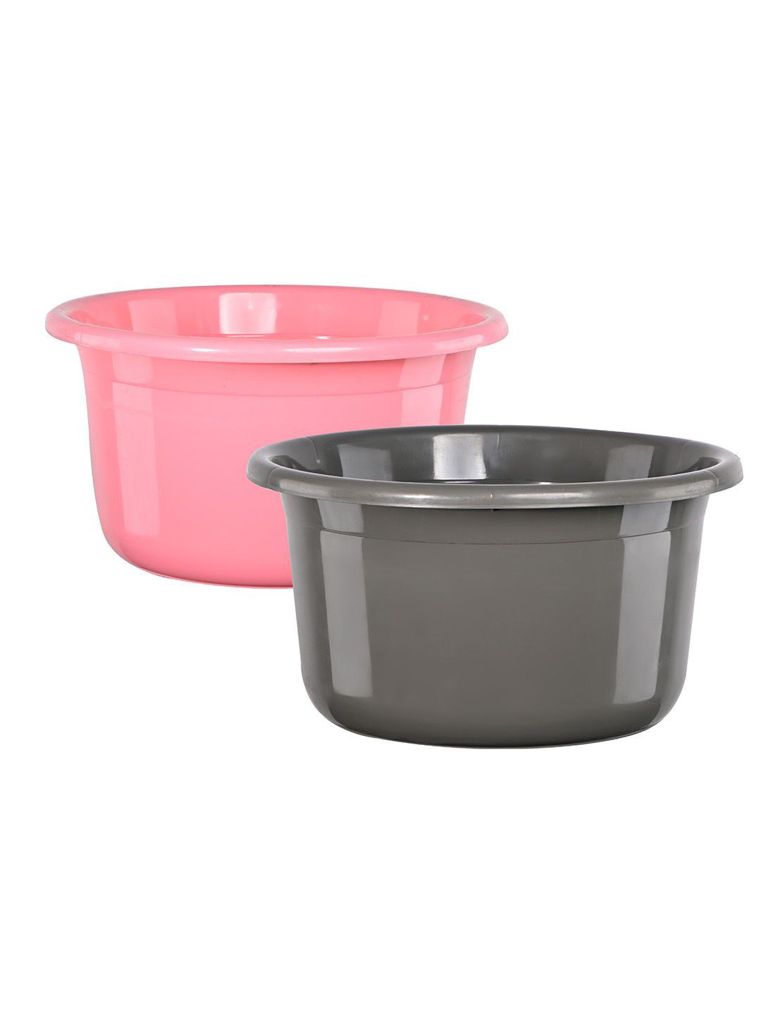 Kuber Industries Pink & Grey 2 Pieces Light Weight Bath Tubs