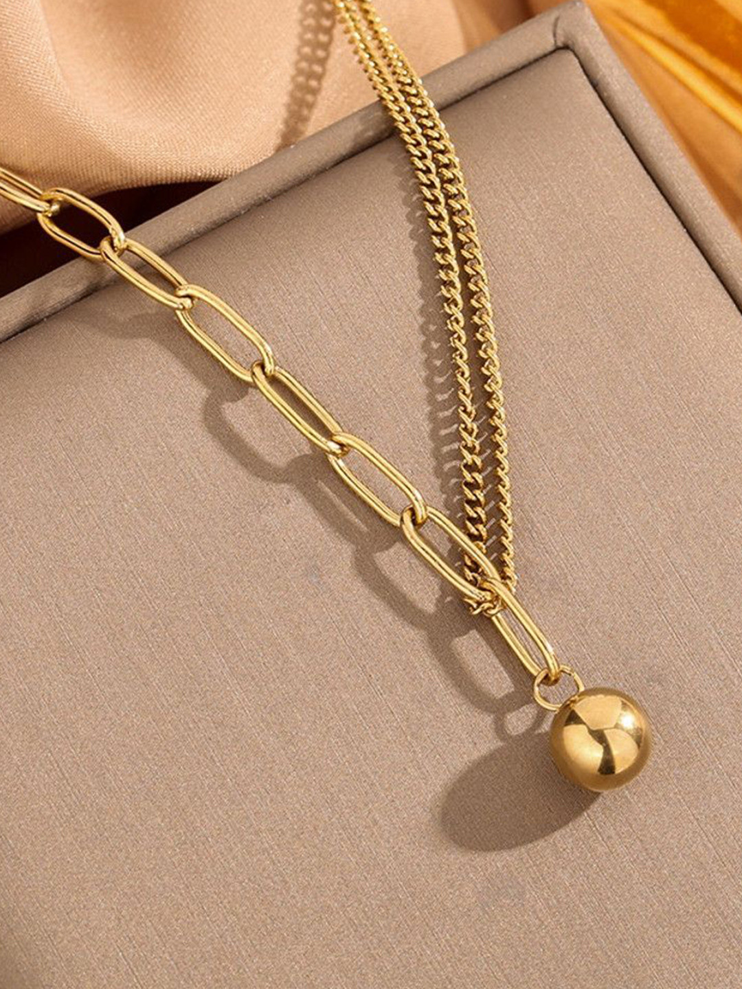 MYKI Stainless Steel Gold-Plated Refined Chain