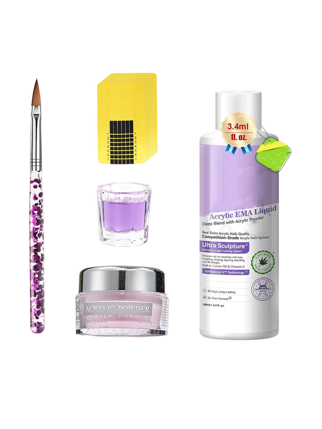 Ekinsu Set Of 4 Professional Acrylic Nail Art Combo