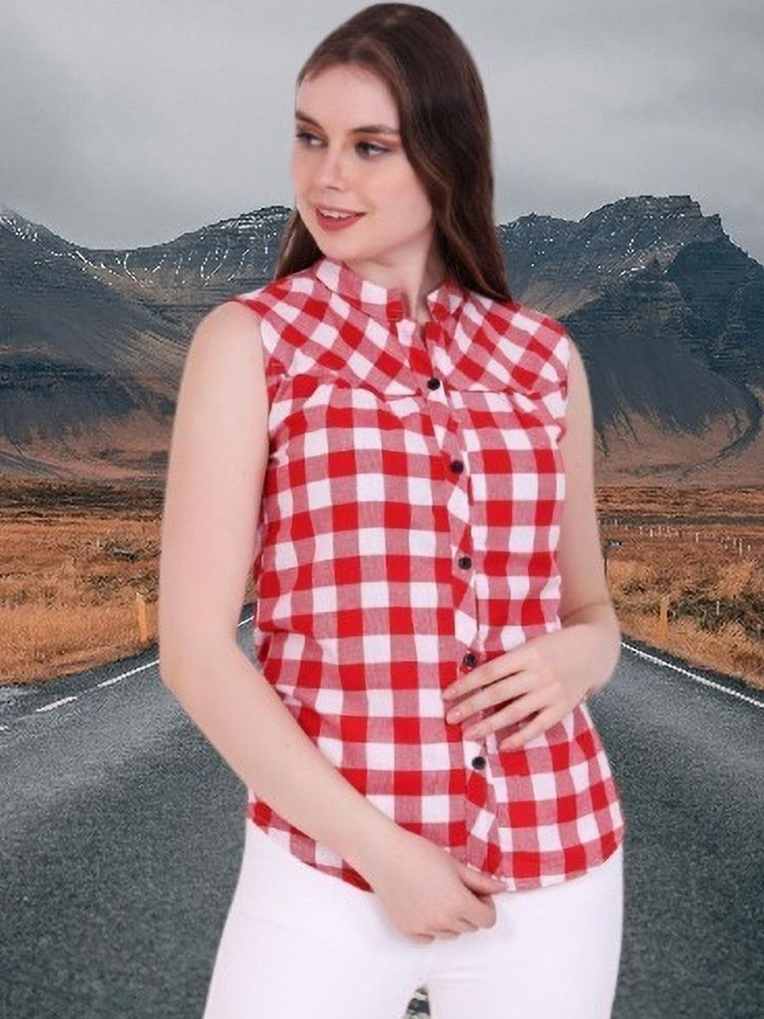 GIRLS WITH WINGS Women Checkered Knitted Shirt