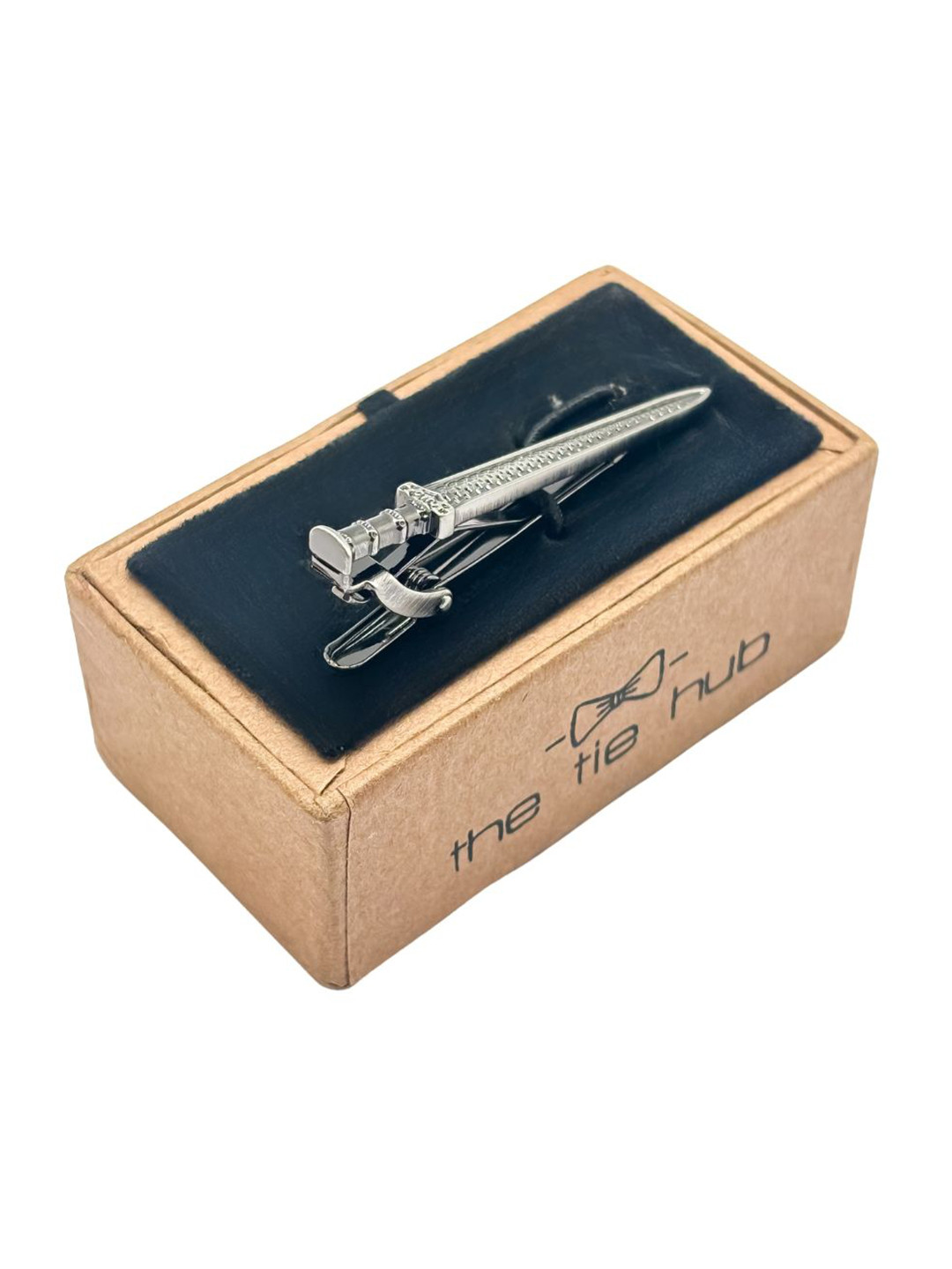 The Tie Hub Men Gunmetal Sword Design Brass Tie Pin