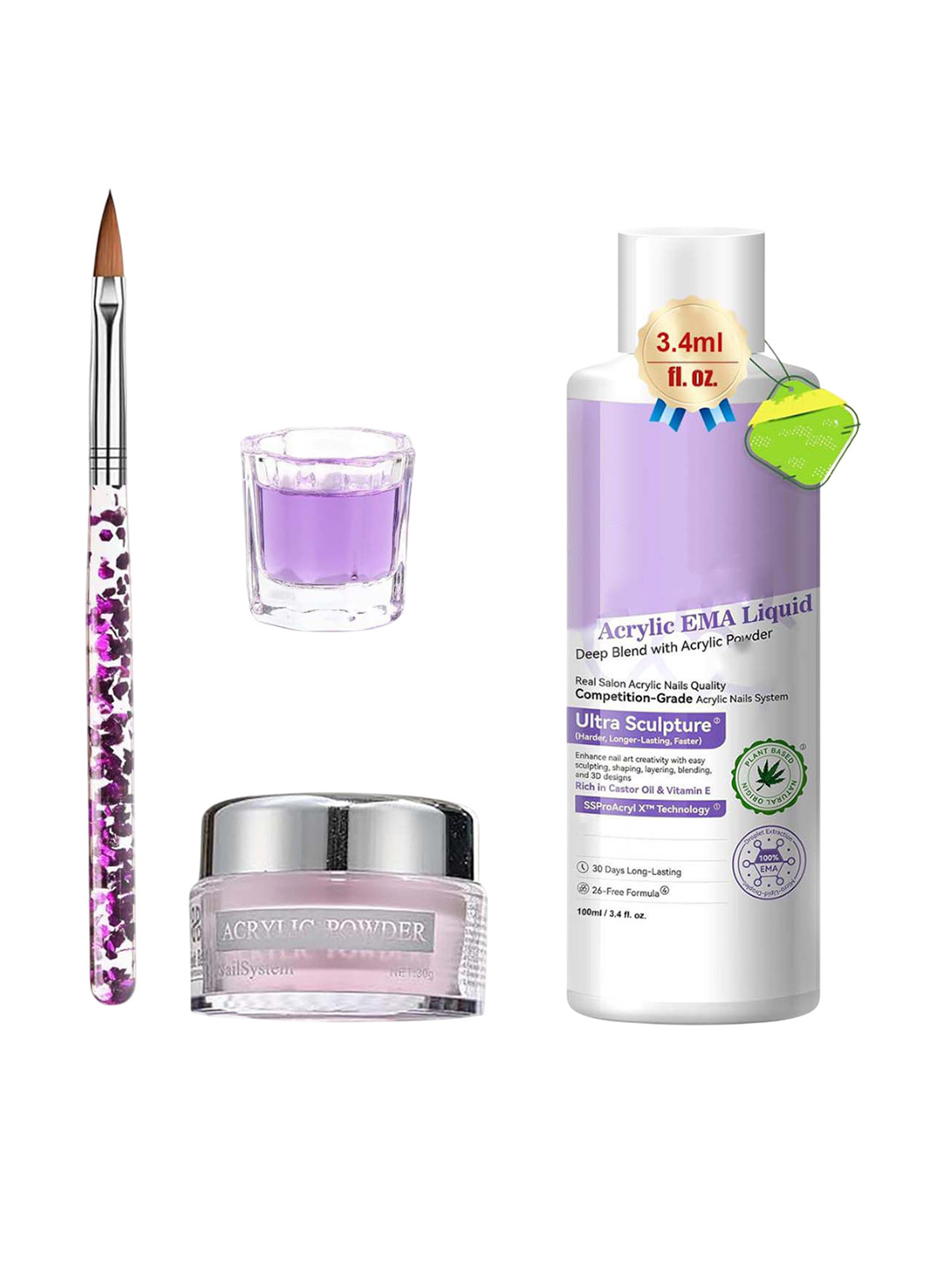 Ekinsu Set Of 3 Professional Acrylic Nail Art Combo