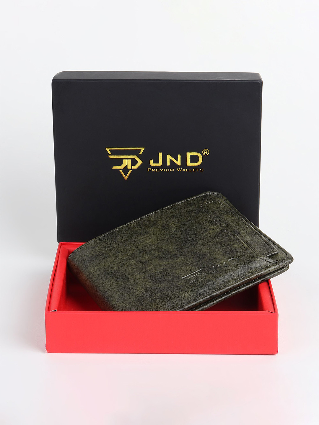 JND Men Abstract Textured PU Two Fold Wallet