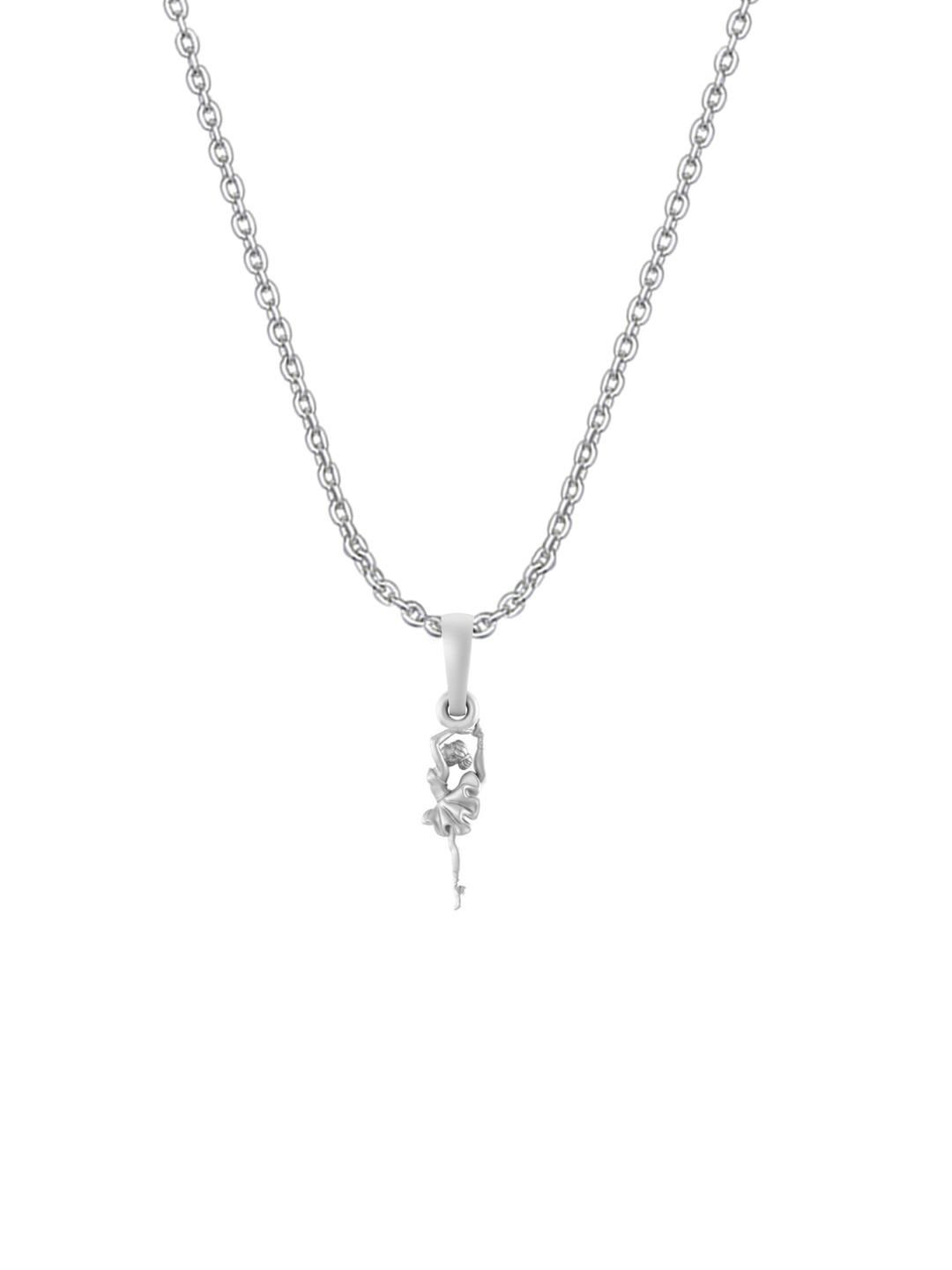 AKSHAT SAPPHIRE Unisex 925 Sterling Silver Quirky Dancing Girl Pendant With Anchor Chain