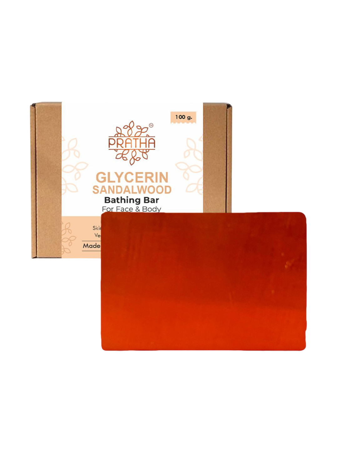 Pratha Glycerin Sandalwood Bathing Soap Bar - 100 g Each