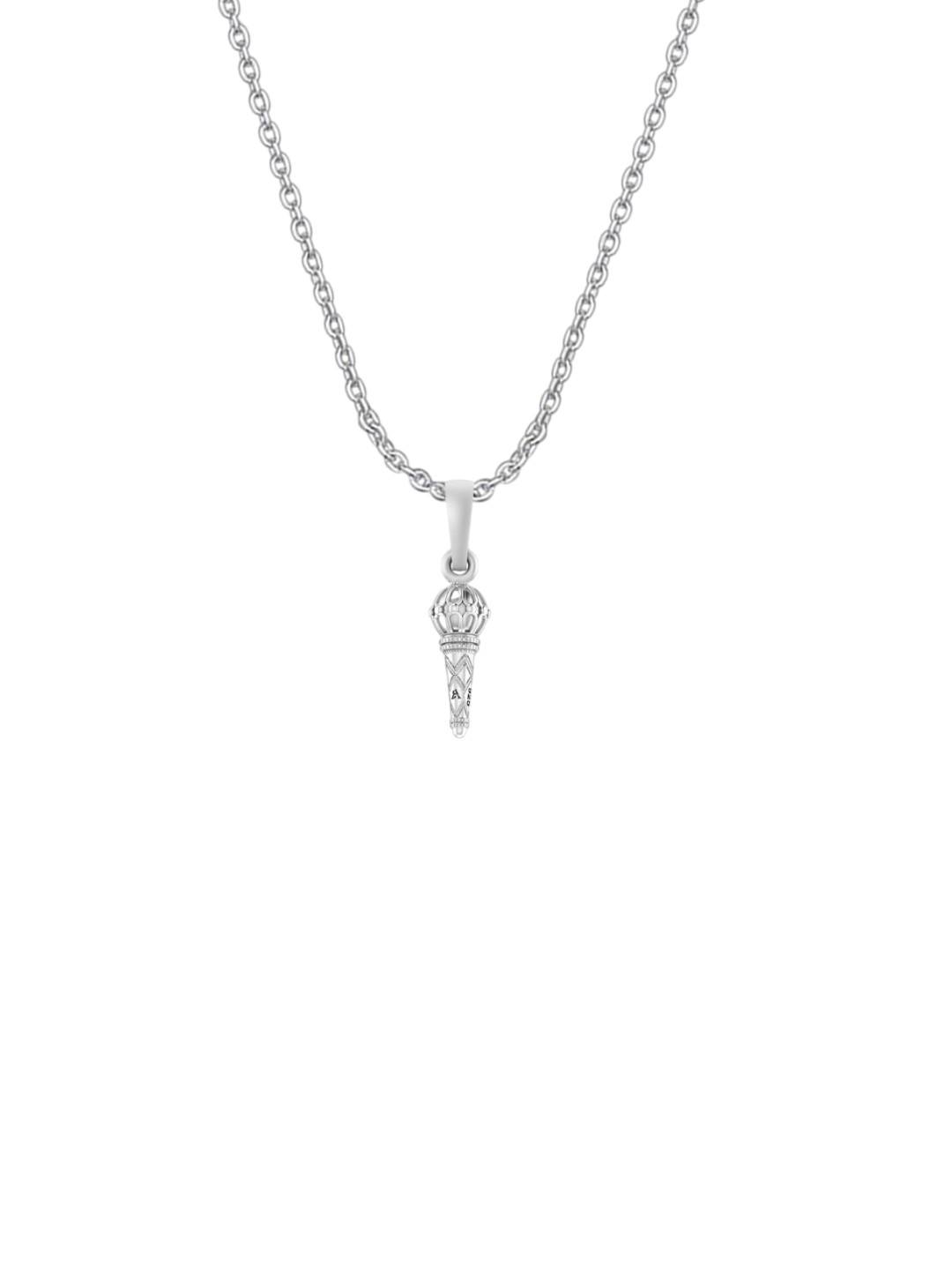 AKSHAT SAPPHIRE Unisex Sterling Silver Contemporary Gada Pendant With Anchor Chain