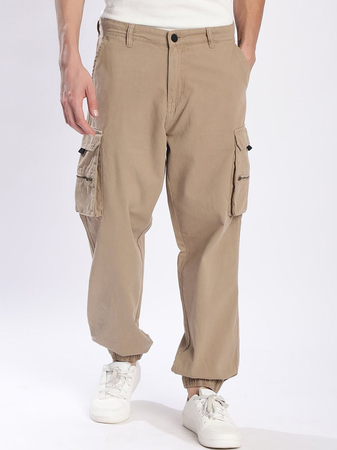 Men Relax Fit Cargo Joggers Trousers