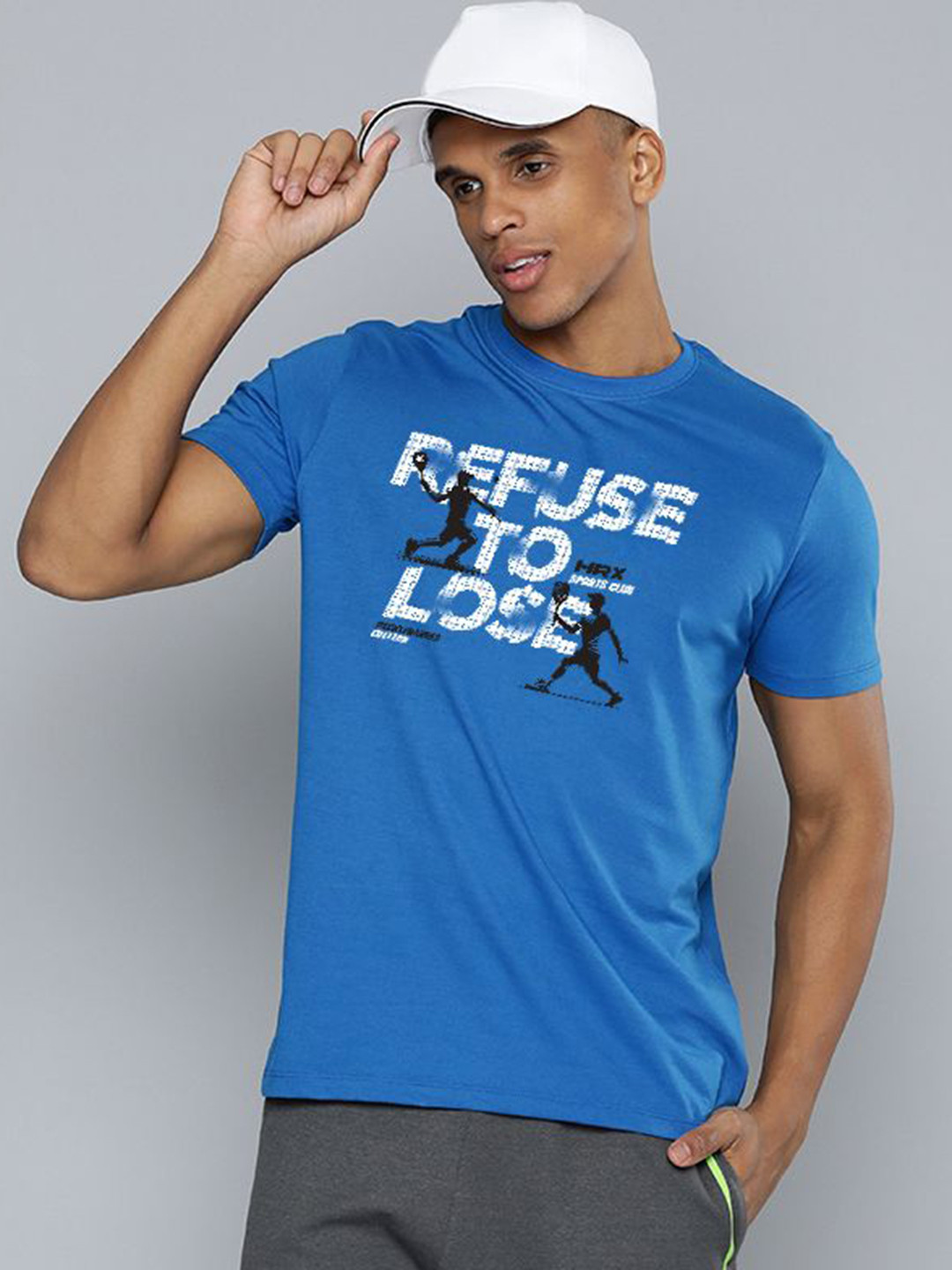 HRX by Hrithik Roshan Men Typography Printed Round Neck Slim Fit Pickleball Sports T-Shirt