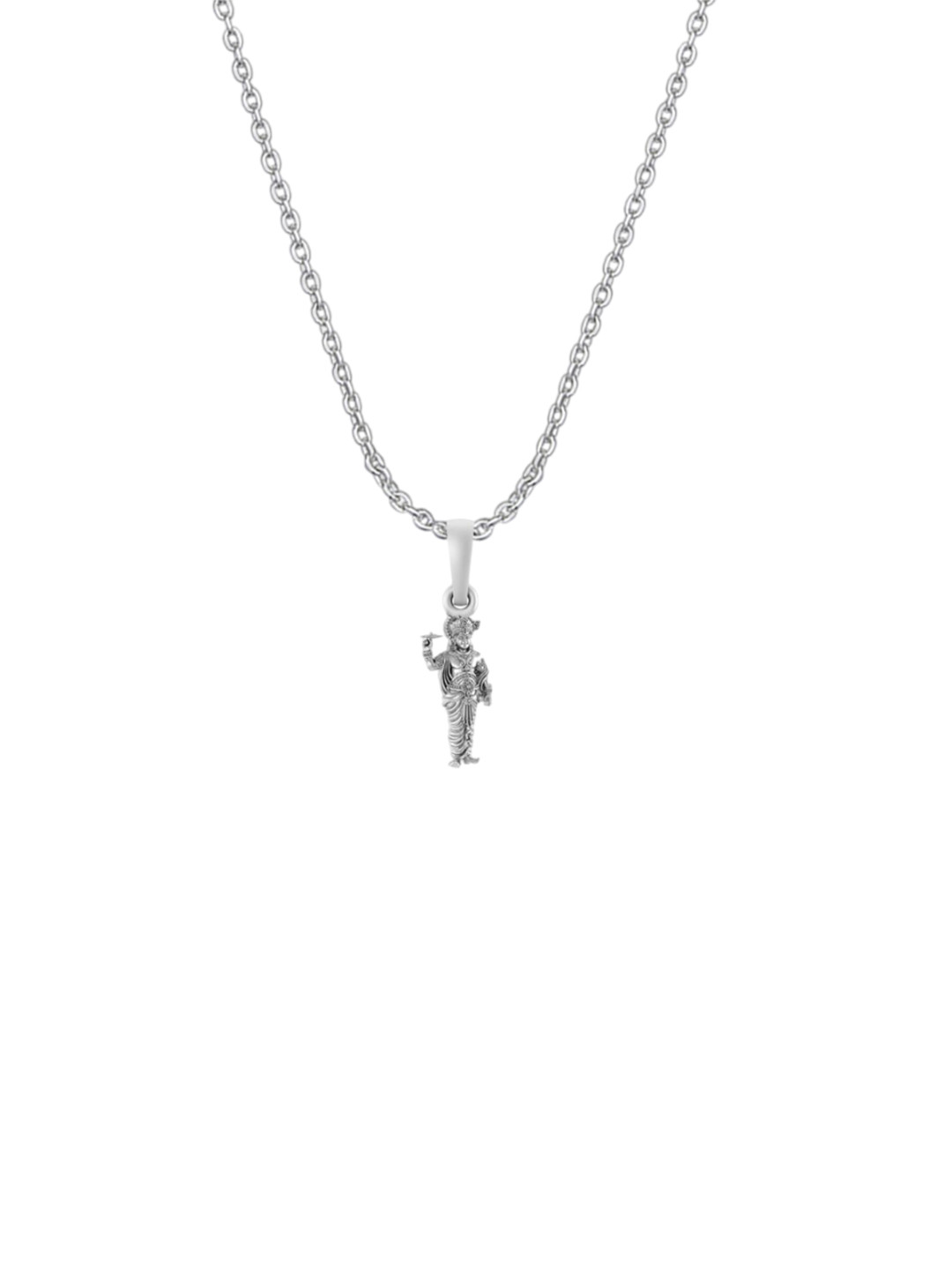 AKSHAT SAPPHIRE 92.5 Sterling Silver Contemporary Krishna Pendant With Anchor Chain