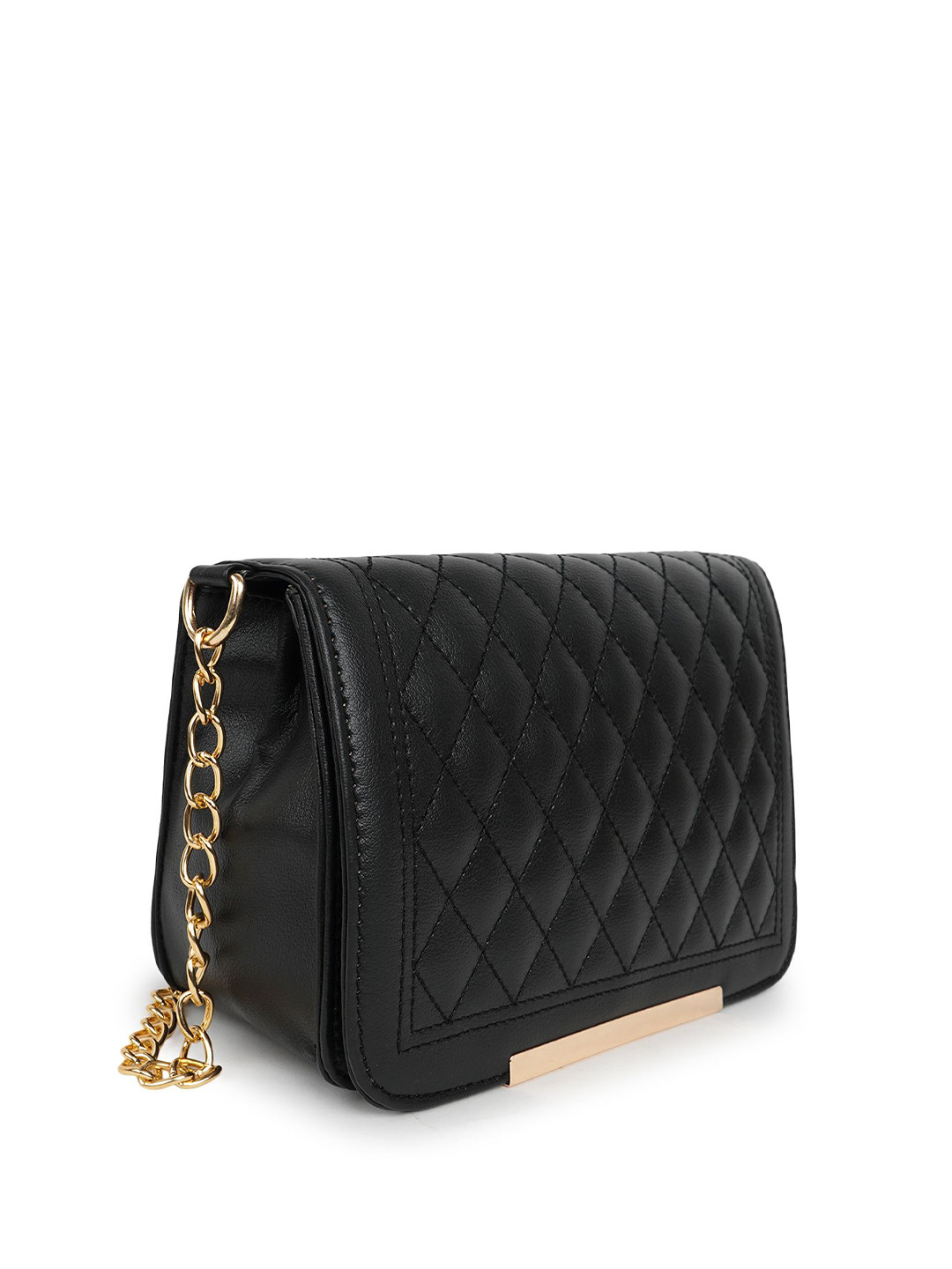 ROLEXO Quilted Synthetic Leather Water Resistant Structured Sling Bag