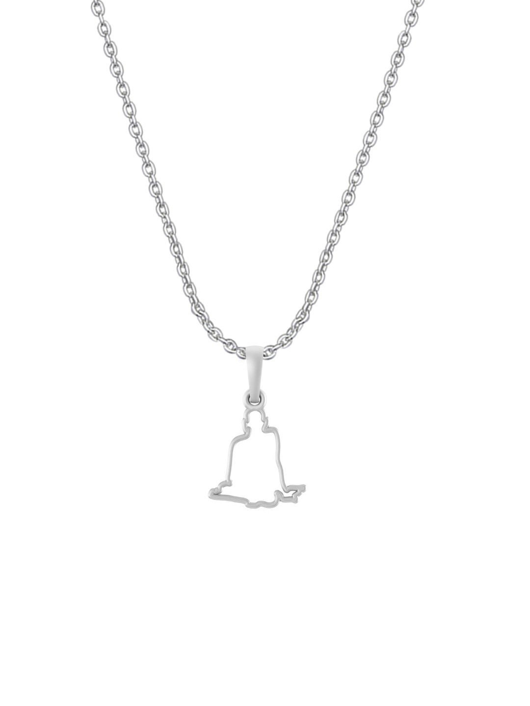 AKSHAT SAPPHIRE Unisex Sterling Silver Swami Samarth Pendant With Chain