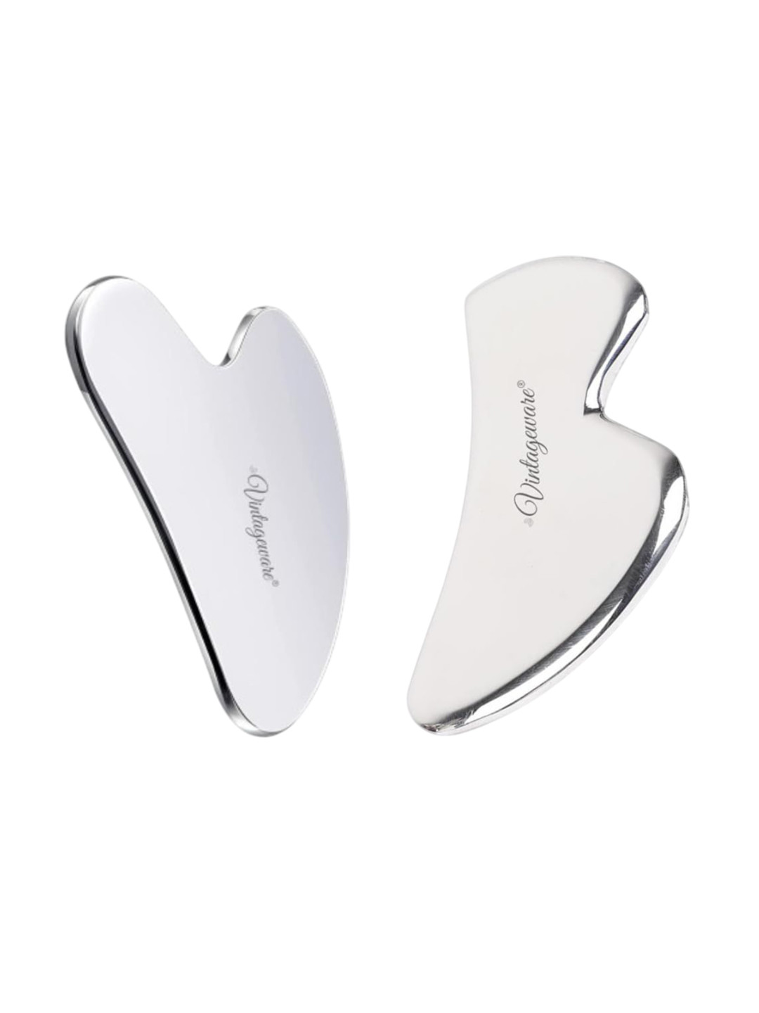 Vintageware Set Of 2 Skin Boosting Stainless Steel Gua Sha