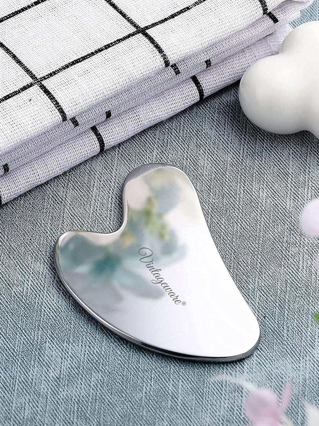 Vintageware Stainless Steel Heart Shape Gua Sha