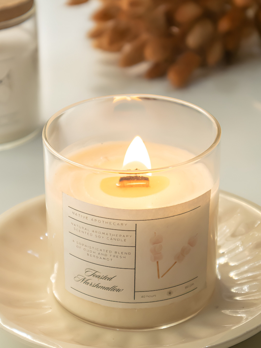 Native Apothecary Toasted Marshmallow Cream Soywax Toasted Marshmellow Solid Jar Candles