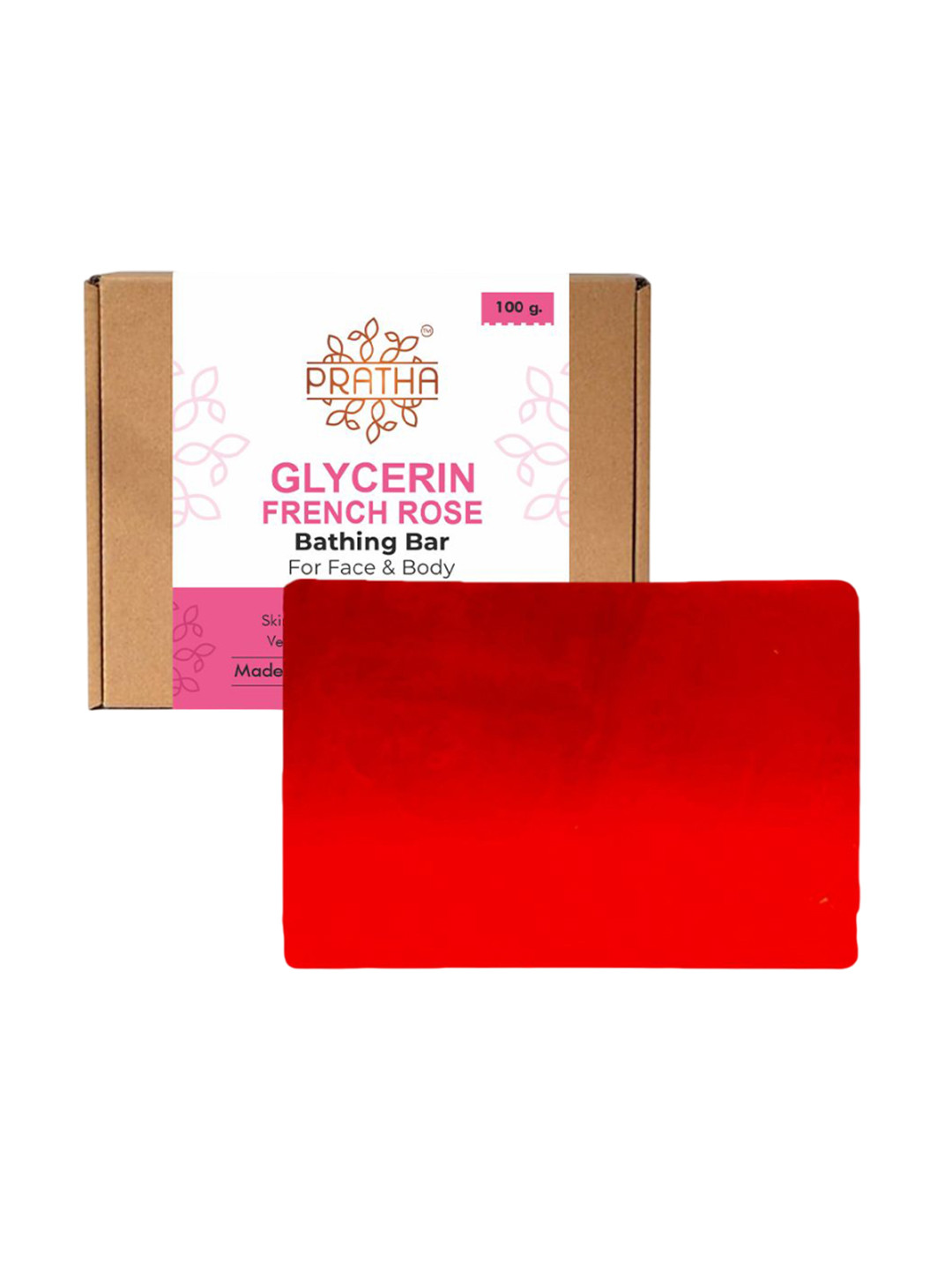 Pratha Set Of 2 Glycerin French Rose Hydration Bathing Bar - 100 g Each