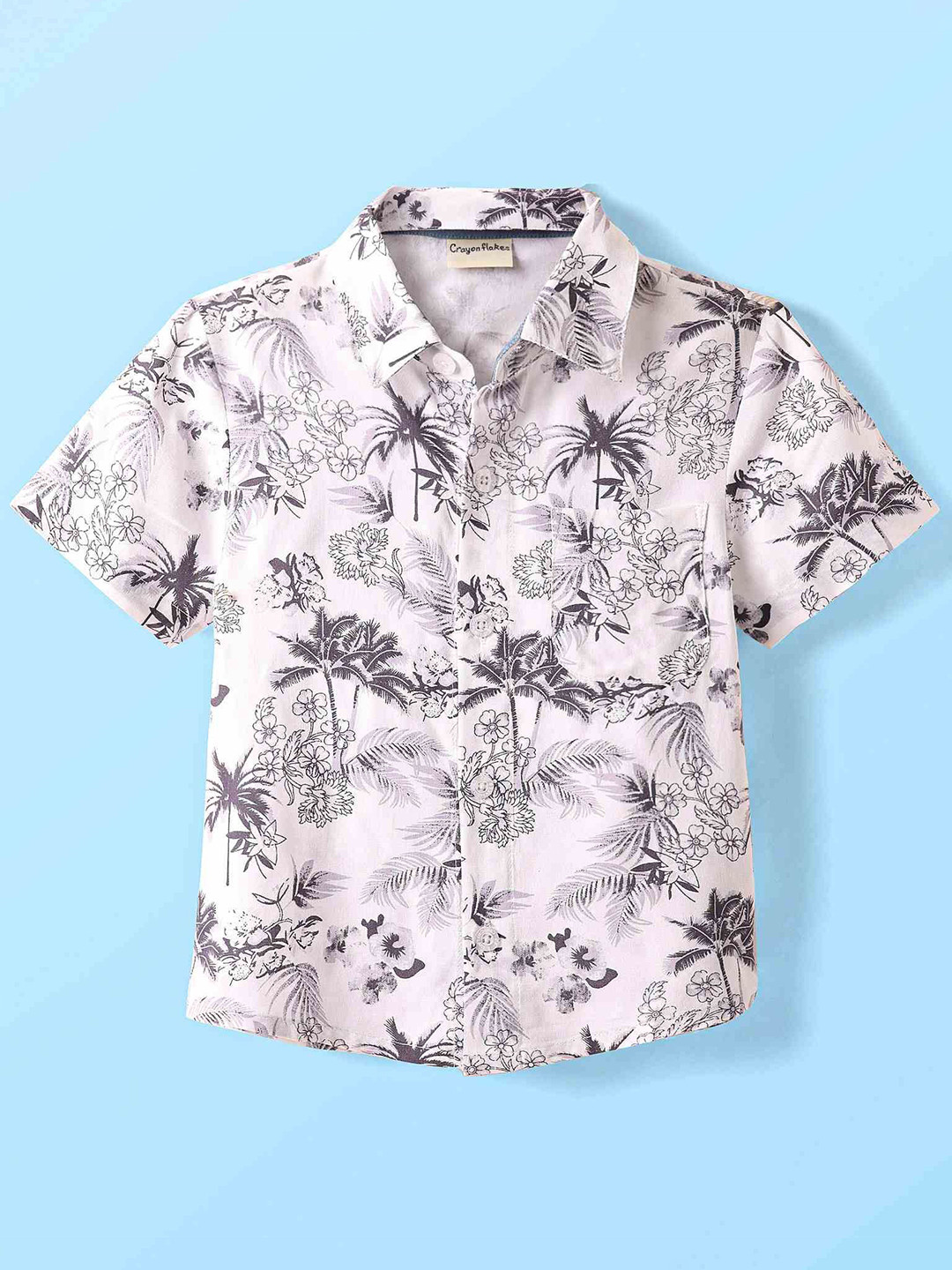 CrayonFlakes Jungle Floral Viscose Rayon Short Sleeves Shirt