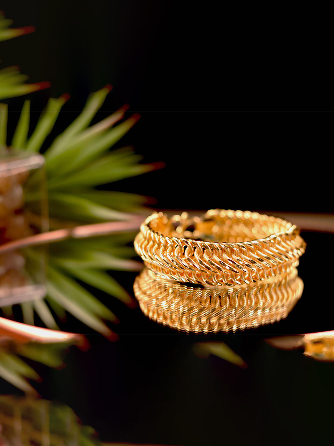 GOLD CASH Unisex Brass Gold-Plated Multistrand Bracelet