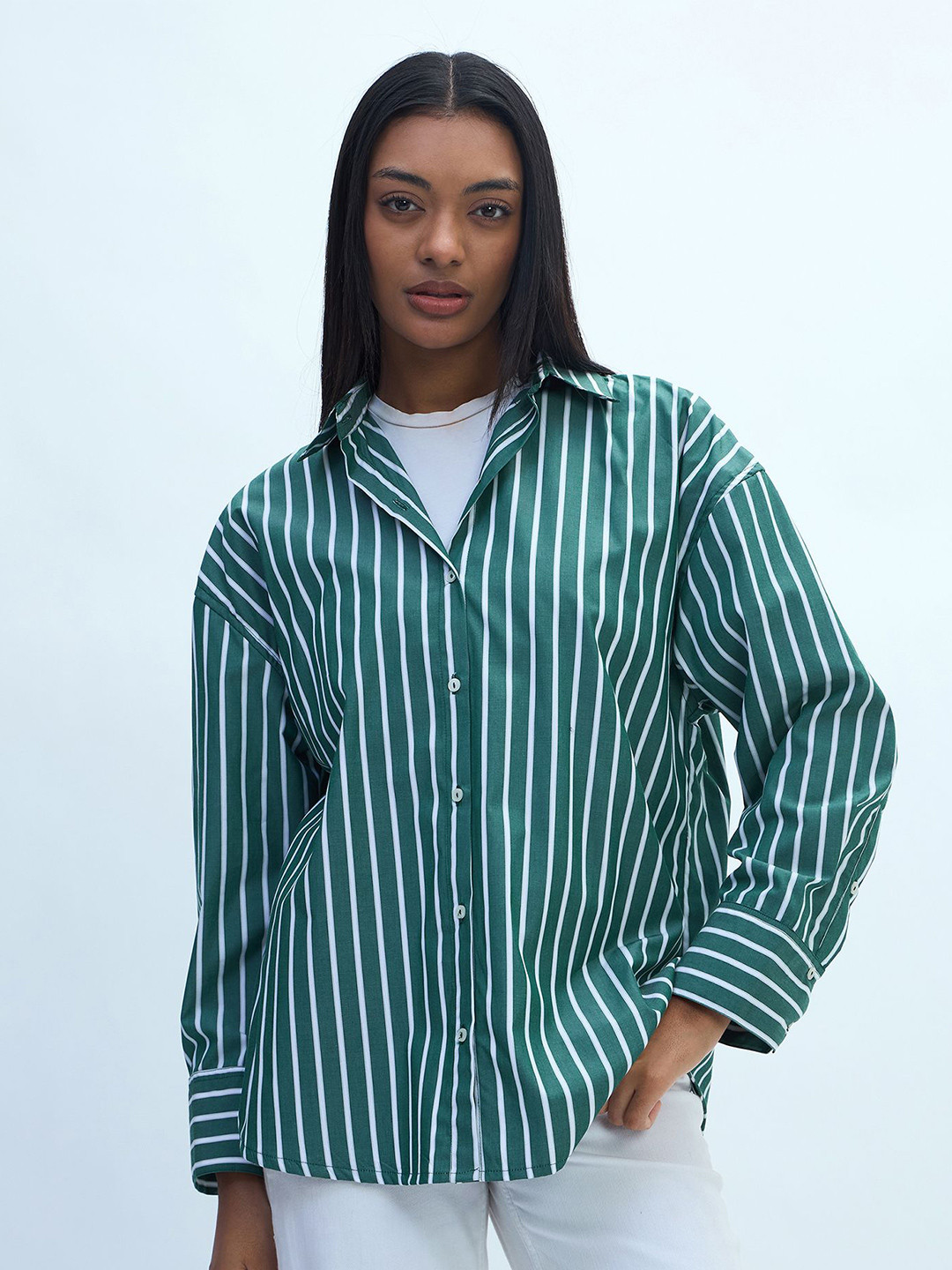 Nun shirt summer 25 Women Striped Oversized Casual Shirt