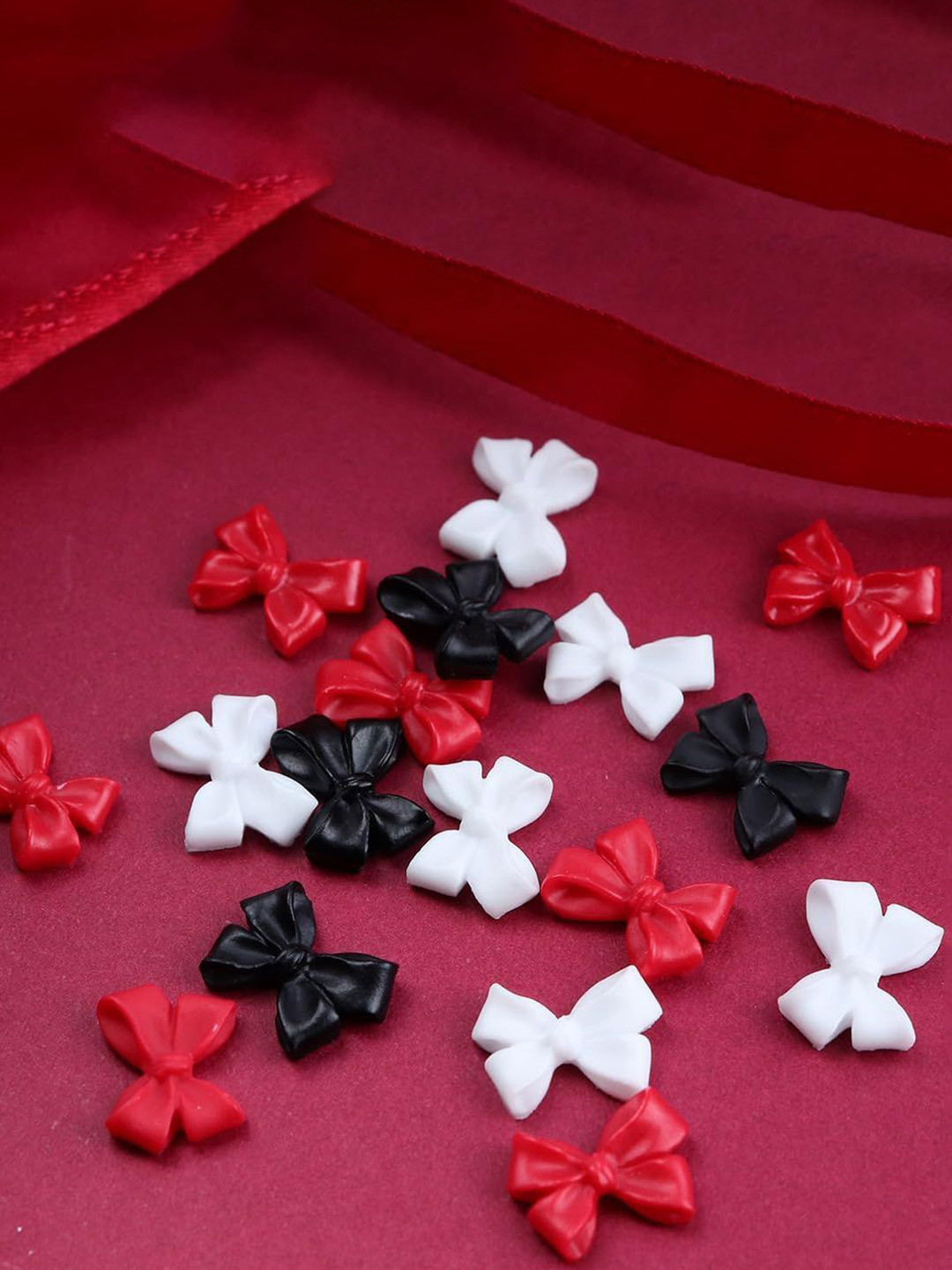 Ekinsu Set Of 6 3D Bow Nail Charms Art