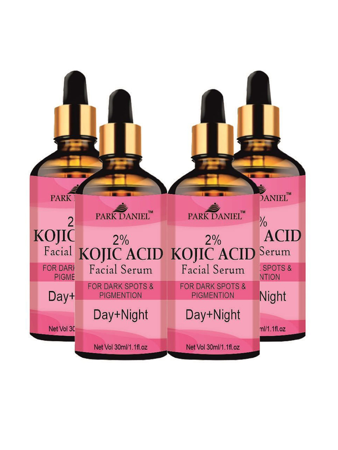 Park Daniel Set Of 4 2% Kojic Acid Face Serum To Reduce Hyperpigmentation- 30 ml Each