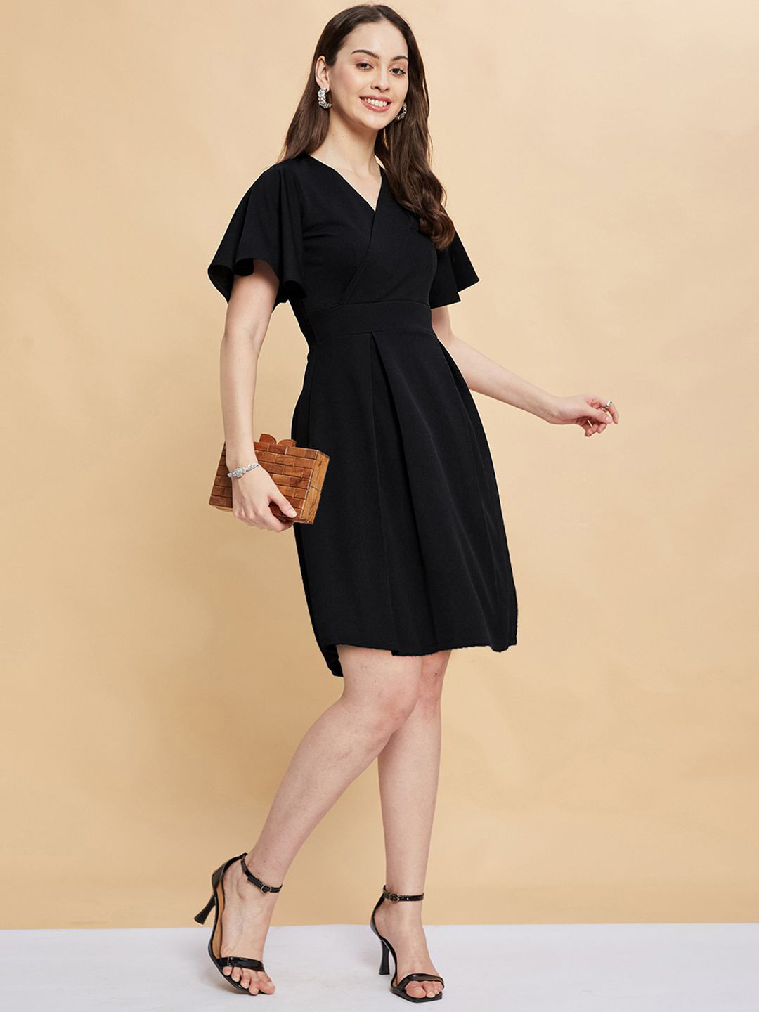 Selvia Dyed Bell Sleeve Fit & Flare Dress