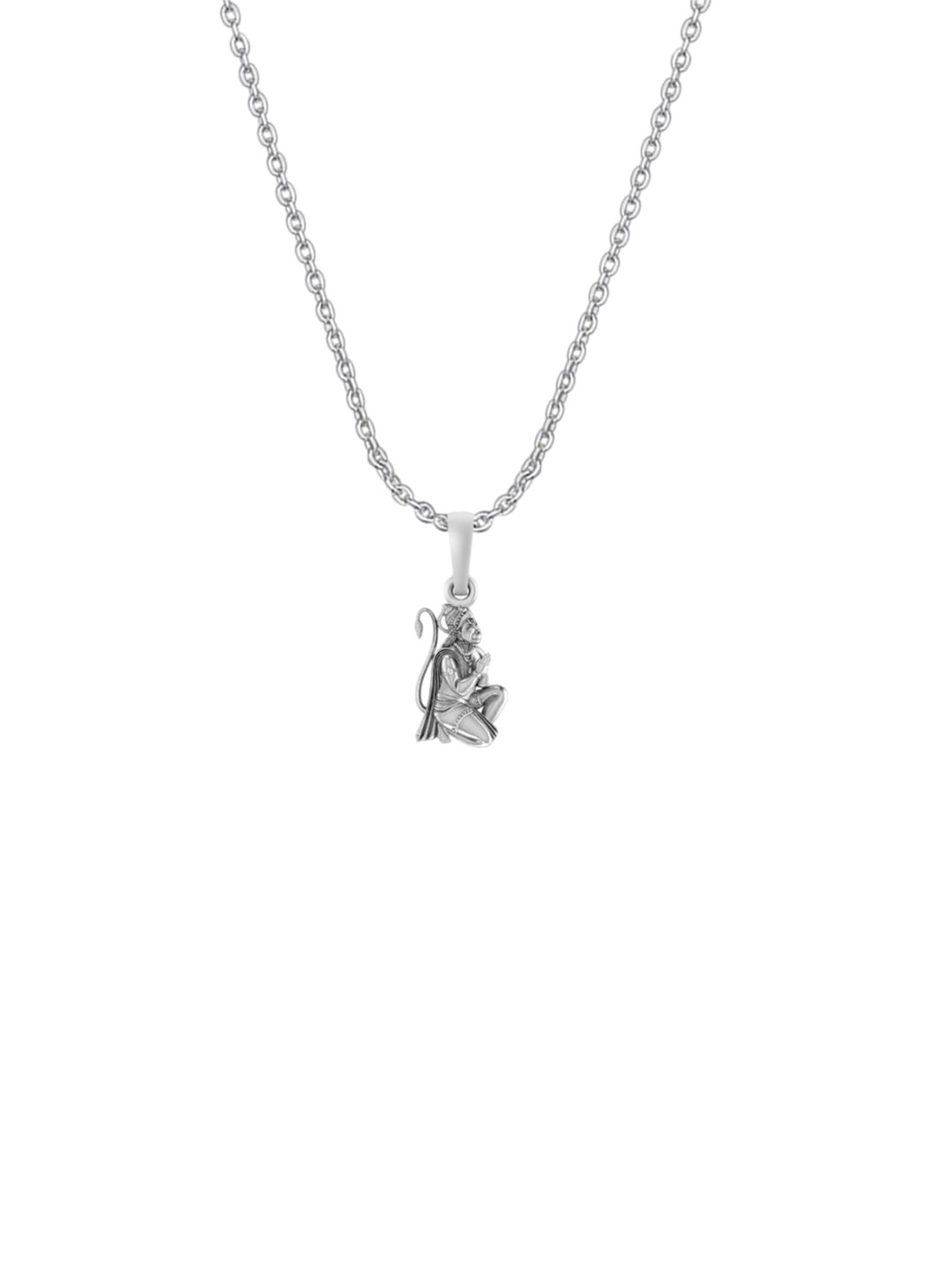 AKSHAT SAPPHIRE Unisex Sterling Silver Hanuman Pendant With Chain