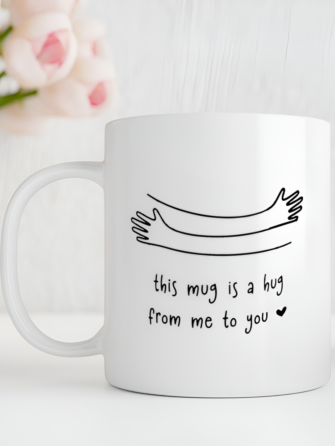 Giftii Personalised Design Photo White Typography Ceramic Microwave Safe Mug-300ml