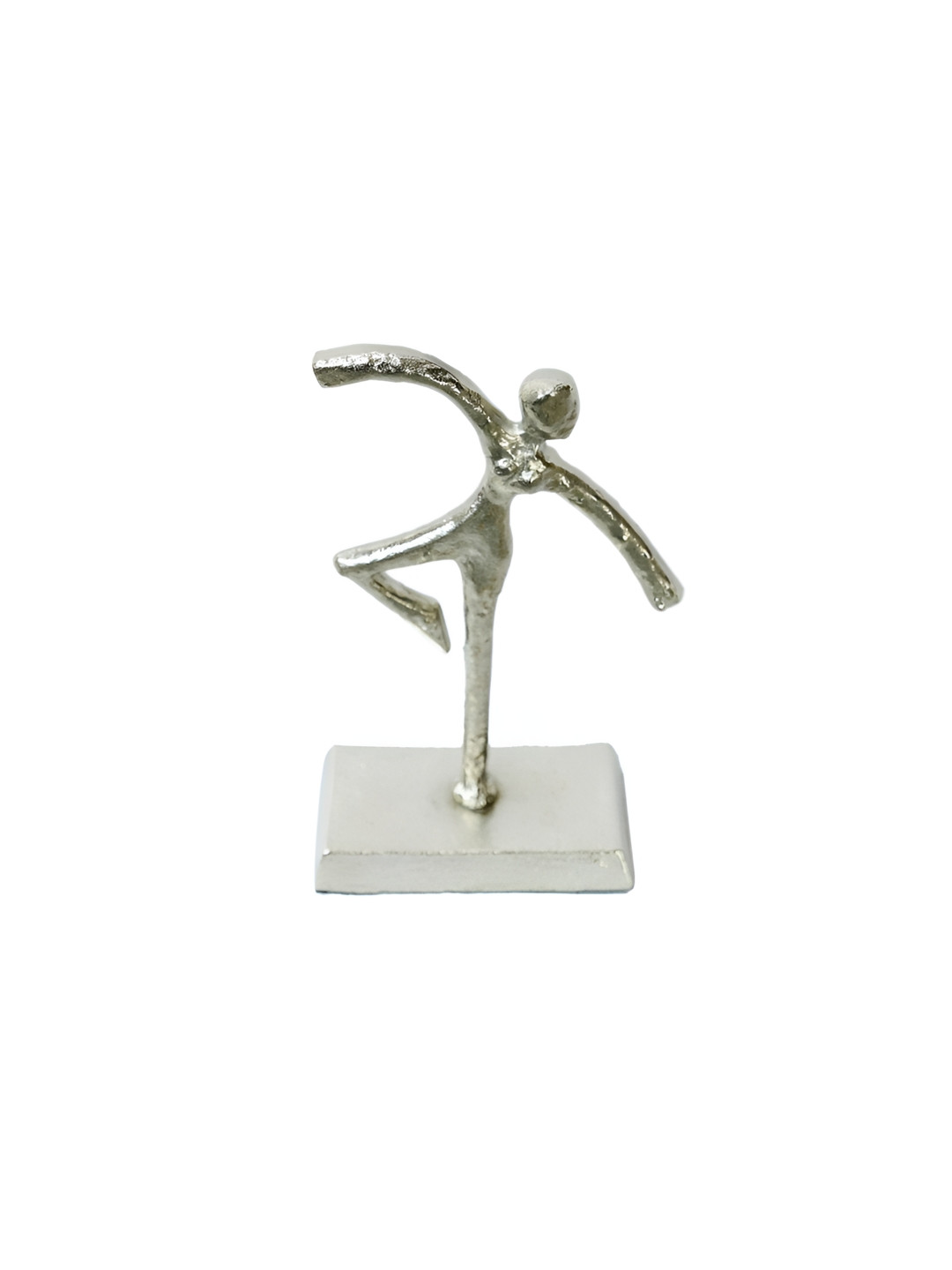 SHAURYA DESIGNS Silver Metal Metallic Home Office Small Showpiece - 3 Inches