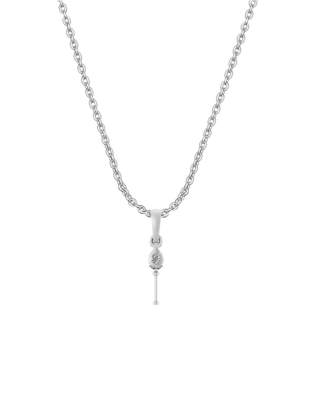 AKSHAT SAPPHIRE Unisex Sterling Silver Vel Pandel Tamil OM Pendant With Chain