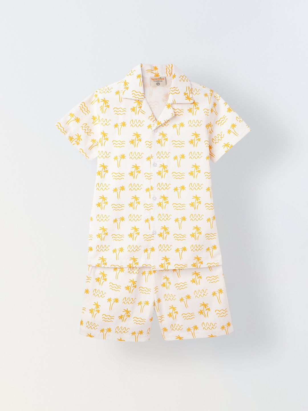 SPUNKIES Boys Doodle Printed Shirt With Shorts