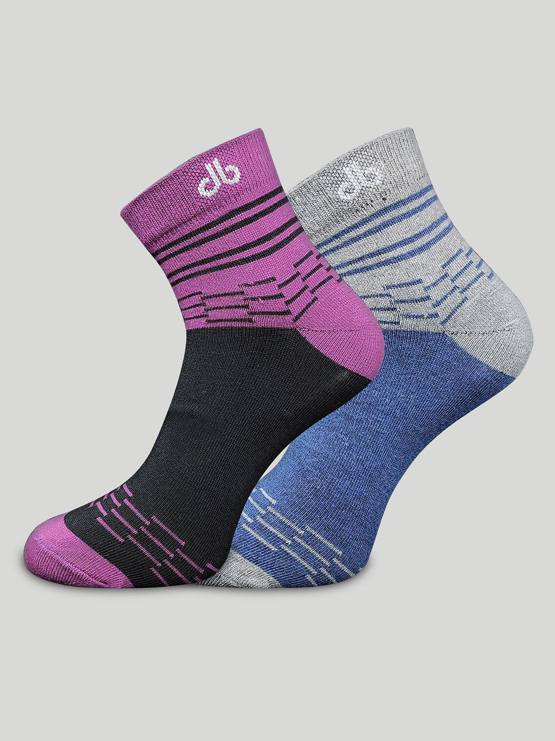 bigbanana Set of 2 Colorblock Ankle-Length Socks