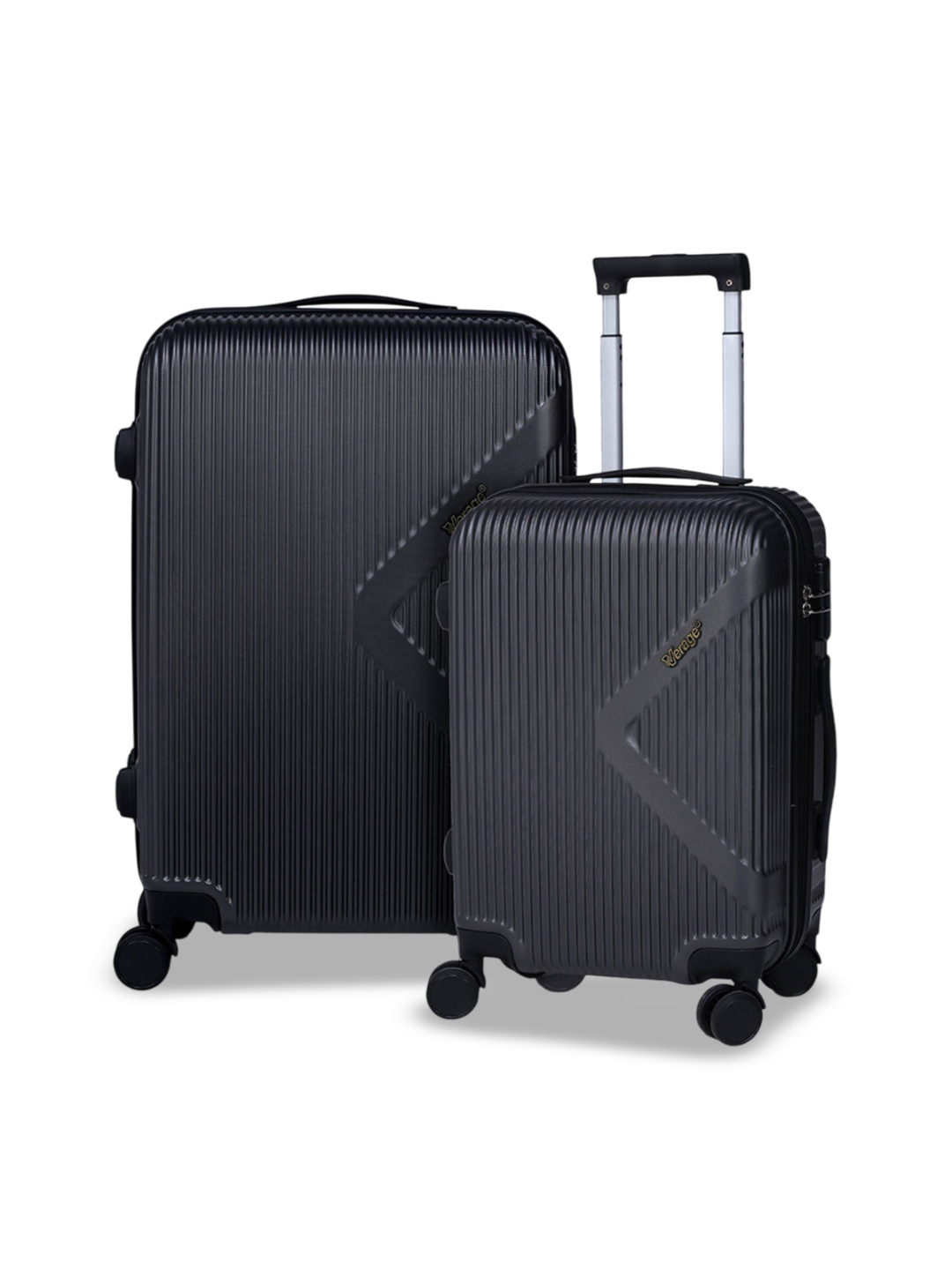 ACEPACK Set Of 2 Carbon Textured Hard-Sided Trolley Bag