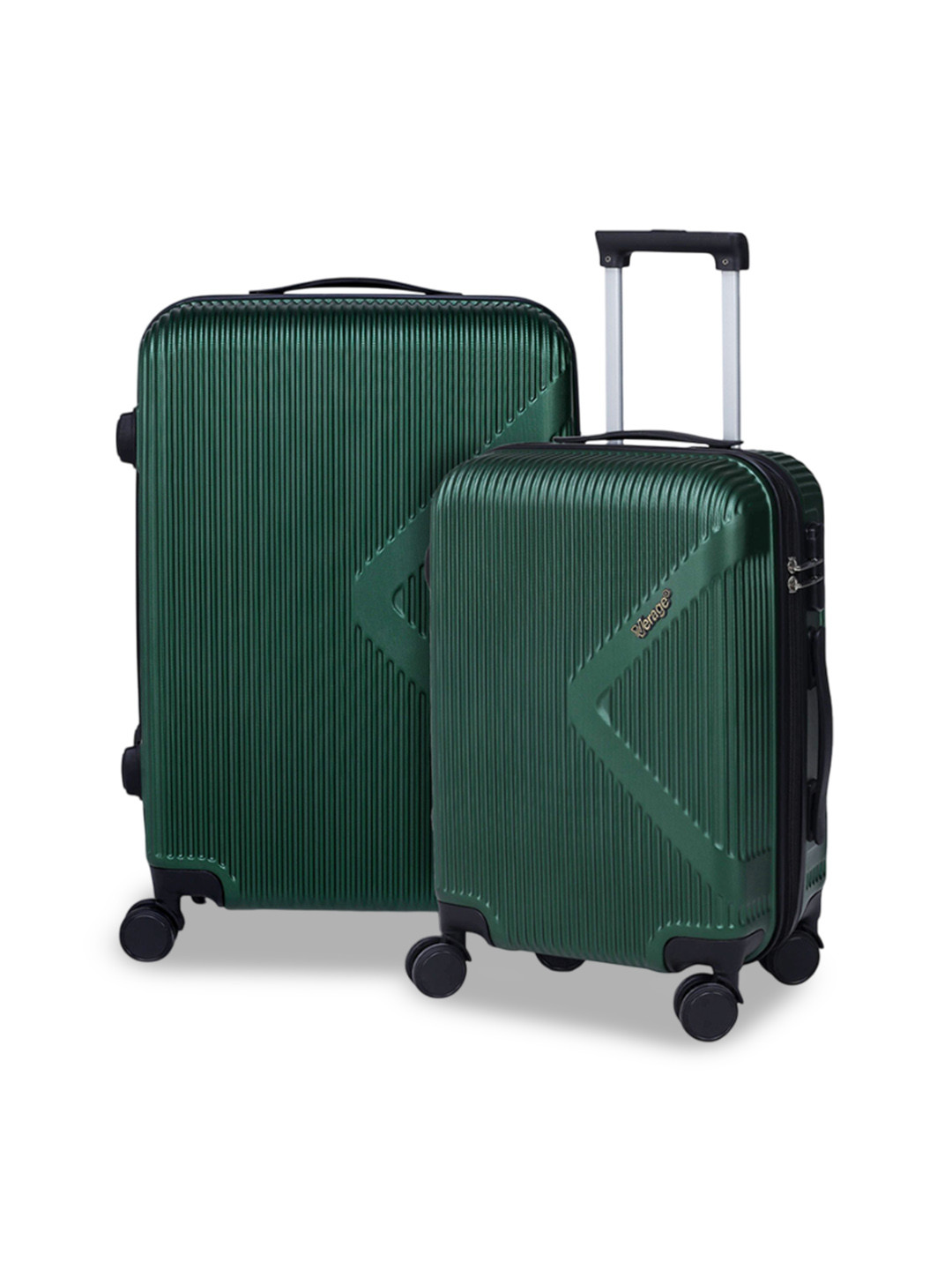 ACEPACK Unisex Set Of 2 Carbon Textured Hard-Sided Trolley Bag