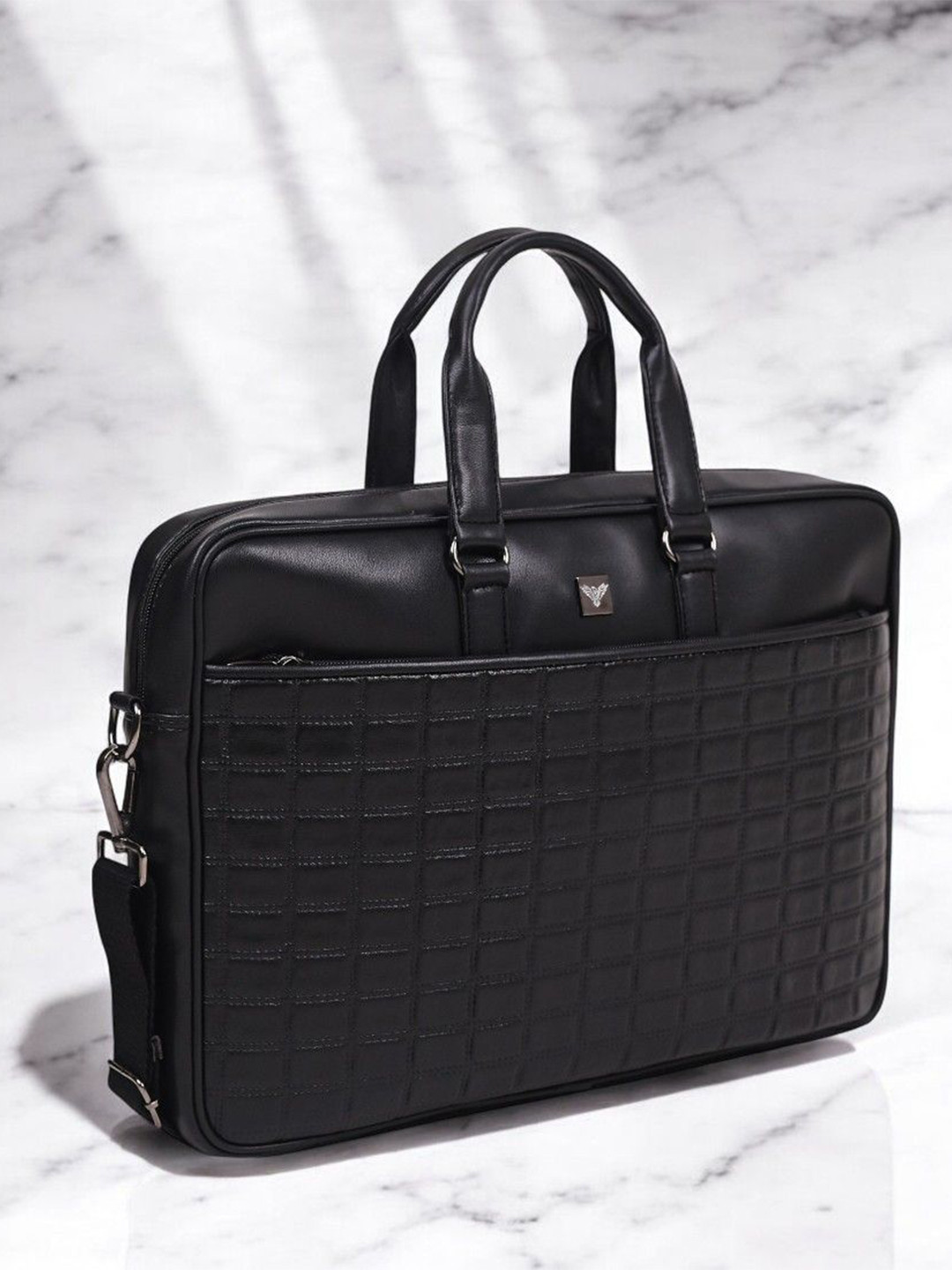 GBK Men Textured PU Laptop Bag