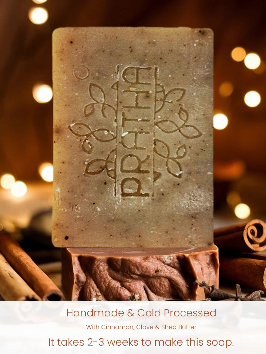 Pratha Cinnamon Clove Cold Process Soap For Deep Cleansing 100 g