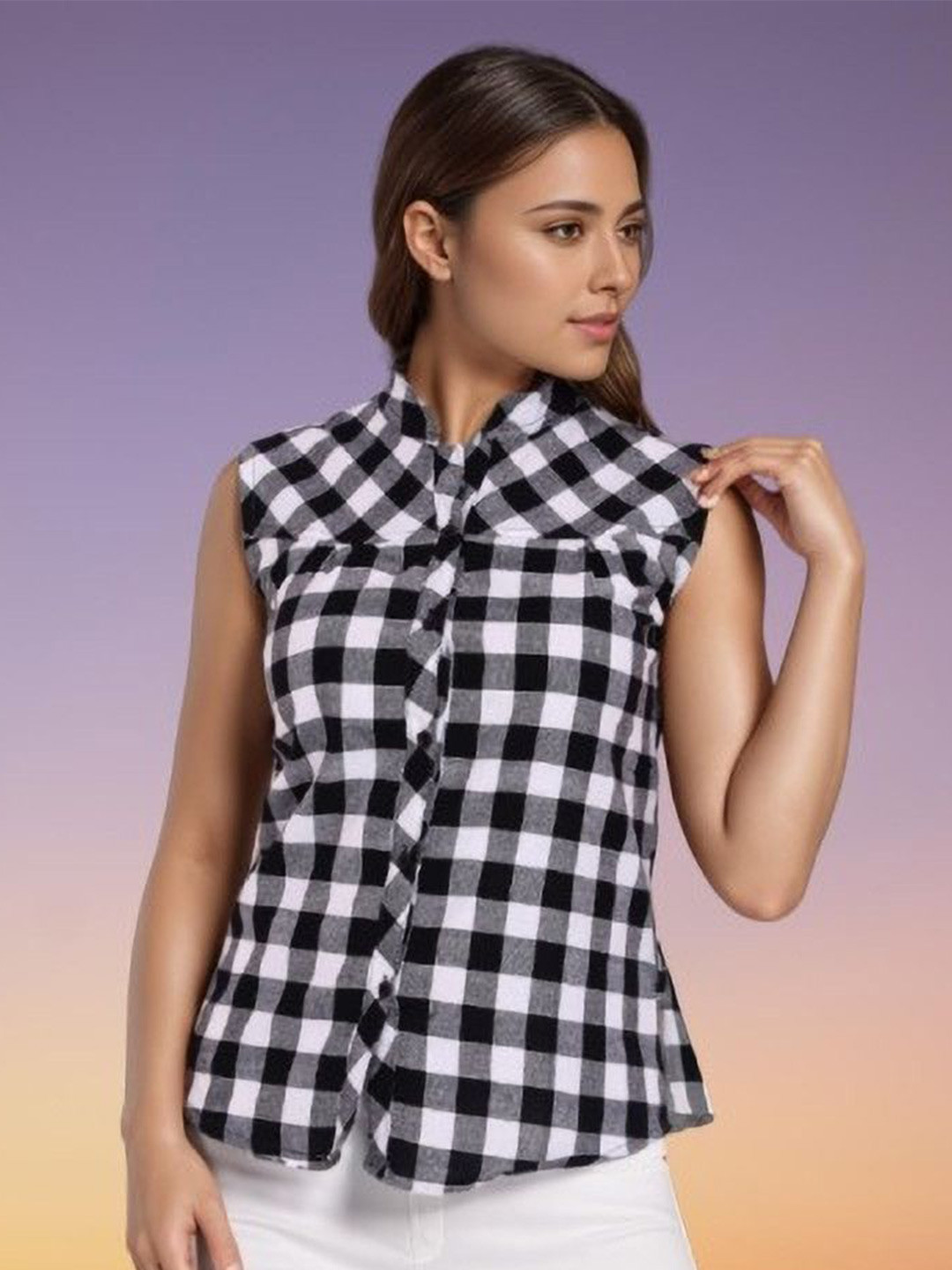 GIRLS WITH WINGS Women Gingham Checks Checked Casual Shirt