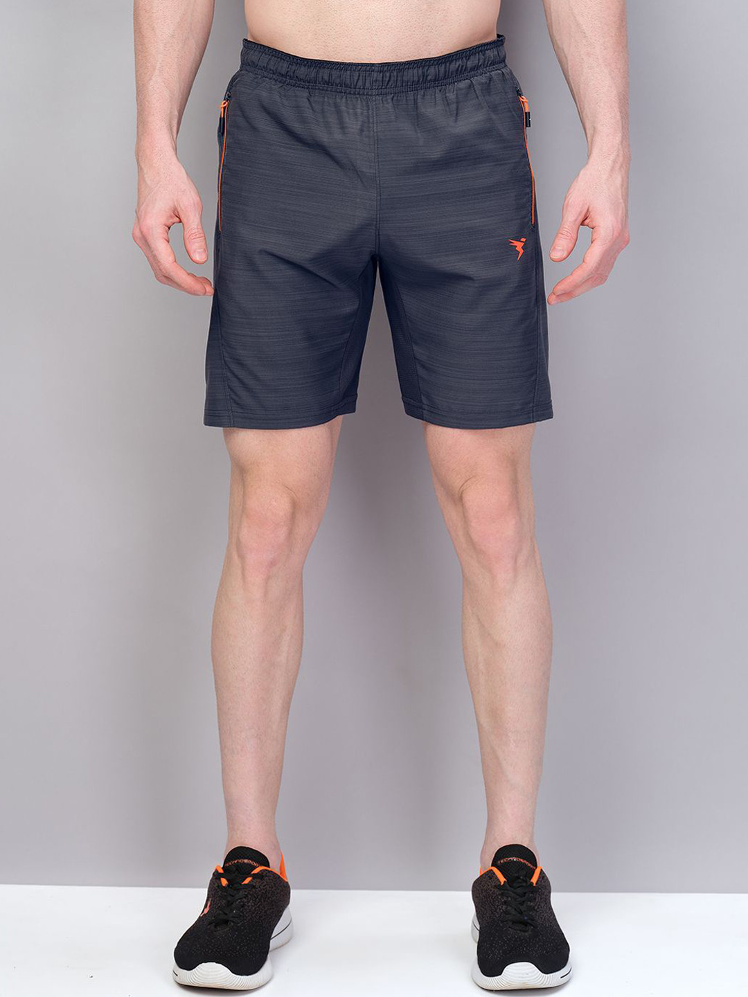 Technosport Men Melange Self Design Slim Fit Running Sports Shorts with Technolite