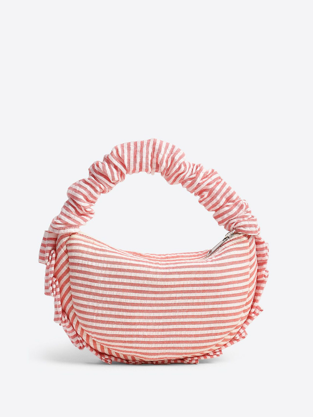 DressBerry The  Summer Serenade Women Striped Korean Half Moon Hand Held Bag