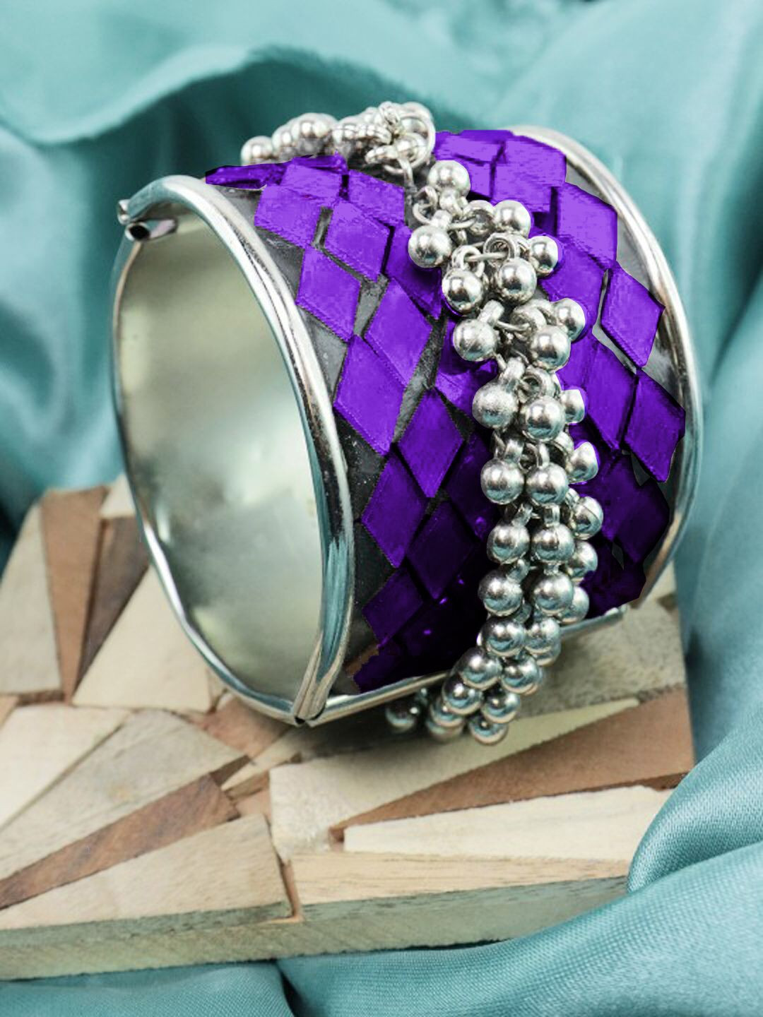 KRENOZ Women Sterling Silver Antique Cuff Bracelet