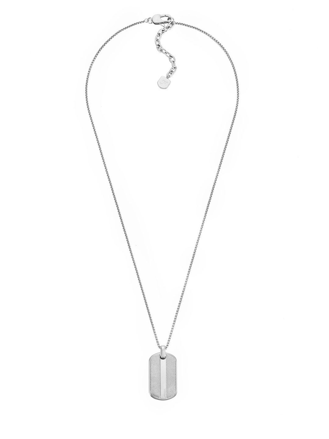 Fossil Men Stainless Steel Geometric knox Pendant With Chain
