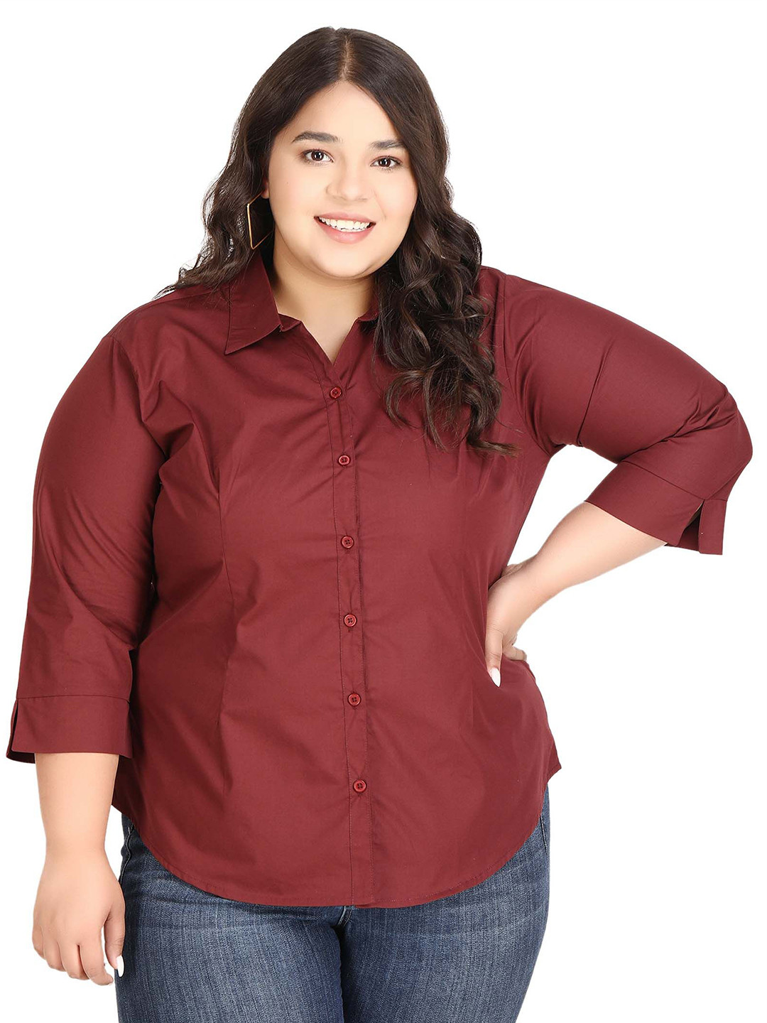 Blue Ronin Women Plus Size Standard Cotton Formal Shirt